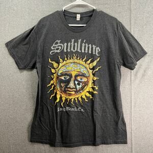 Teestyled Sublime Sun Face Shirt Adult Large Gray Color Casual T Shirt Mens